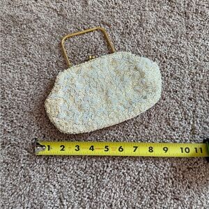 Vintage Cream Sequin Clutch